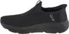 A side view of a black Skechers slip-on shoe. Podgląd zdjęcia produktu