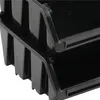 A close-up view of two stacked black plastic storage bins. Anteprima dell’immagine prodotto