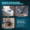 Collage showing different scenarios where a drain cleaning hose can be used. Produktbild-Vorschau