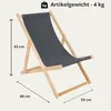 Liegestuhl grau klappbar aus Holz - Klappstuhl Klappliege Produktbild-Vorschau 4