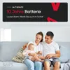 A family is sitting on a couch, with the parents holding their baby. Produktbild-Vorschau