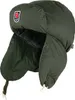 A green trapper hat with ear flaps and a logo on the side. Podgląd zdjęcia produktu