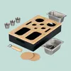 Relaxdays Couchbar, Bambus, 2 Snackschalen, 3 Dipschalen, Produktbild-Vorschau 6