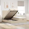 vidaXL Ottoman-Bett mit Matratzen & LEDs Creme 180x200 cm Produktbild-Vorschau 2