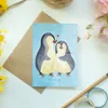 Mr. & Mrs. Panda Glückwunschkarte Pinguin umarmen - Eisblau Produktbild-Vorschau 2