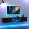 Merax Wand-TV-Ständer mit LED-Beleuchtung und 2 Türen, Produktbild-Vorschau 4