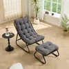 Outdoor Lounge Sessel mit Hocker, gepolstert, Stahlgestell, Produktbild-Vorschau 4