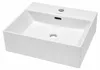 HAGO24 Waschbecken Keramik 415x360x130mm weiß eckig Produktbild-Vorschau 1