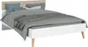 Lit adulte - AALBORG - 140 x 190 cm - Blanc / Chêne - Voir les images du produit 3