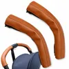 2er-Set Kinderwagen Griffbezug, Kunstleder, braun, 26x22cm, Produktbild-Vorschau 1