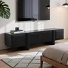 TV Schrank Schwarz Holz Modern mit 4 Türen, MDF, B160 x T40 Produktbild-Vorschau 5