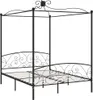 vidaXL Struttura letto a baldacchino in metallo nero 160 x Anteprima dell’immagine prodotto 1