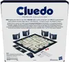 The back of a Cluedo Premium Collection board game box, showing the game board, pieces, and descriptive text. Produktbild-Vorschau