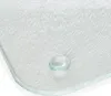 A close-up view of a textured glass cutting board with anti-slip pads. Produktbild-Vorschau