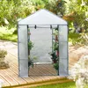 HI Gewächshaus mit 8 Ablagen 140x140x200 cm Transparent Produktbild-Vorschau 4