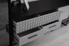 Designer Schwarz-Weißer TV-Lowboard Wandschrank  Holz Möbel Produktbild-Vorschau 3
