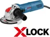 A Bosch angle grinder is shown on a white background with the 'XLOCK' logo below it. Produktbild-Vorschau