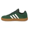 A side view of a green Adidas sneaker with white stripes and a brown sole, isolated on a white background. Produktbild-Vorschau