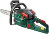 A green and black chainsaw is shown against a white background. Produktbild-Vorschau