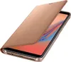 A gold flip case for a smartphone is shown open, revealing the phone's screen. Náhled obrázku produktu
