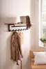 FineBuy Wandgarderobe Akazie Massivholz 100 cm mit Ablage - Produktbild-Vorschau 2