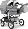 Zwillingskinderwagen Twin Star 4 in 1 Set in Hellgrau-Weiß Produktbild-Vorschau 2