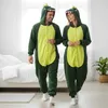 Pyjama Onesie Kigurumi Kostüm für Erwachsene Grün Produktbild-Vorschau 5