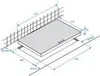 A technical drawing of a stovetop with dimensions indicated. Anteprima dell’immagine prodotto