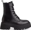 A black leather lace-up boot with a thick platform sole. Produktbild-Vorschau