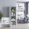 SELO Moderný regál na knihy 50 x 31 x 148 cm – popolavosivý Náhľad obrázku produktu 4