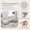 Wohnlandschaft Beige U Form Sofa Grosses 4 Sitzer Couch mit Produktbild-Vorschau 6