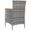 vidaXL Garten-Essstühle 4 Stk. Poly Rattan Grau Produktbild-Vorschau 4