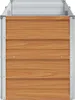 A front view of a wooden raised garden bed with metal frame. Voir les images du produit