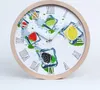 Holzuhr 25fi cm wanduhr - weiße Spitzen - Obst Würfel Produktbild-Vorschau 1