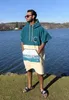 Poncho Wave Hawaii Baumwolle Velours Poncho Petrol M WH4020 Produktbild-Vorschau 4