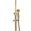 A close-up view of a vintage-style shower system, including a hand shower and adjustable slide bar, against a white background. Podgląd zdjęcia produktu