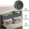 CDGlobal čalouněná postel 160x200 cm s LED osvětlením a USB Náhled obrázku produktu 5