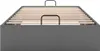 A bed frame with wooden slats and a grey fabric base. Podgląd zdjęcia produktu