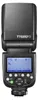 A close-up studio shot of a black camera flash unit. Podgląd zdjęcia produktu