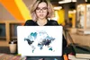 MuchoWow® Laptop Aufkleber Sticker Cover Weltkarte - Zitate Produktbild-Vorschau 5