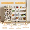 Spielzeug-Organizer 2-in-1, 12 Behälter, Kiefernholz, 120x28x80 cm Productafbeelding-voorbeeld