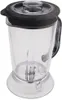 A close-up, studio shot of a clear blender jug with a black lid and a black handle. Podgląd zdjęcia produktu