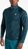 A man wearing a teal long-sleeved shirt with a quarter zip. Produktbild-Vorschau