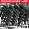Waffle and grill plates are placed in a dishwasher rack. Voir les images du produit