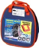 A blue and orange bag containing snow chains and a scraper. Produktbild-Vorschau