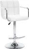 A white bar stool with chrome accents is shown against a white background. Náhled obrázku produktu