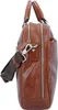 Side view of a brown leather briefcase. Produktbild-Vorschau