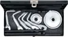 A tool kit for car repair, specifically for brake drums and drive shafts, laid out in a black case. Produktbild-Vorschau