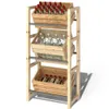 A three-tiered wooden shelf unit displaying bottles and crates of drinks. Produktbild-Vorschau