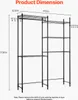 A black metal shelving unit designed to fit over a washing machine or dryer, with dimensions indicated. Produktbild-Vorschau